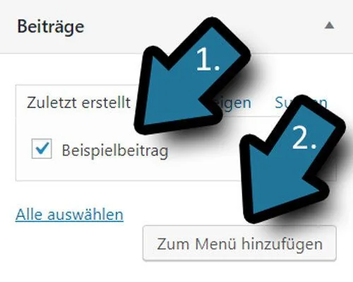 beitraege zur navigation hinzufügen