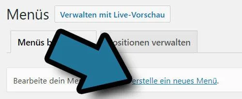 neues wp menue erstellen link