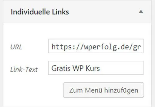 wordpress individuelle links