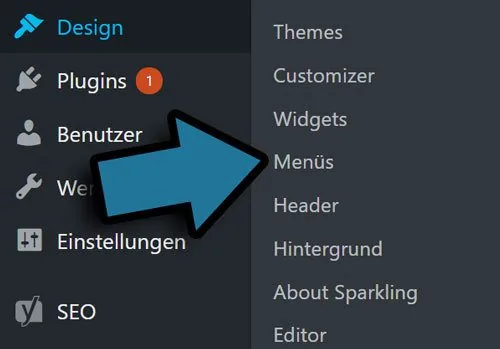 wordpress menue