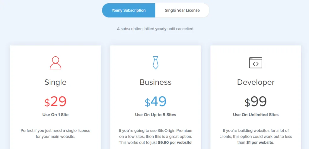 siteorigin preise
