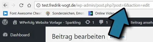 WordPress post ID bei beitrag in url