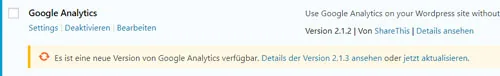 Wordpress plugin aktualisieren