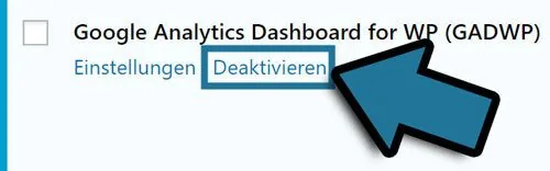 plugin deaktivieren
