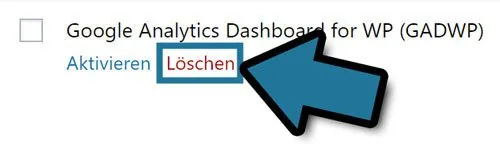 plugin loeschen