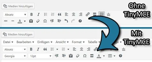 tinymce advanced funktionen