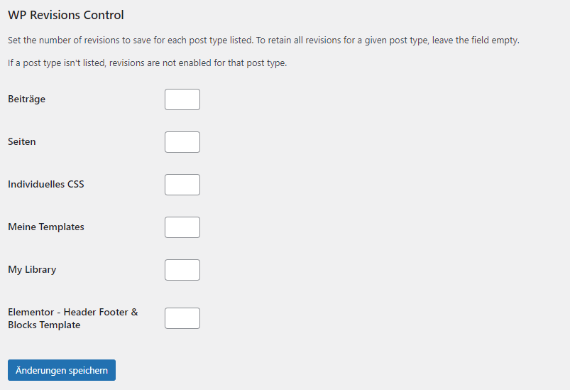 wp revisions control dashboard