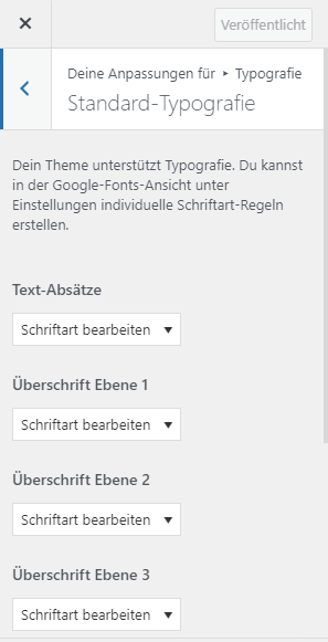 easy google fonts customizer