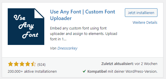 use any font preise