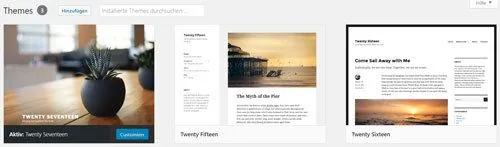 vorinstallierte WordPress Themes