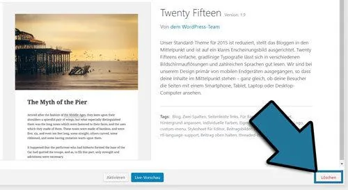 wordpress theme loeschen