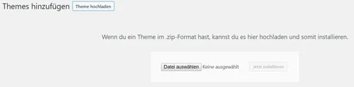 theme hochladen