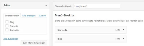 website erstellen anleitung menue erstellen schritt 2