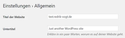 wordpress allgemeine einstellungen