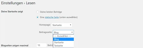 lesen einstellungen im wordpress tutorial deutsch verändern