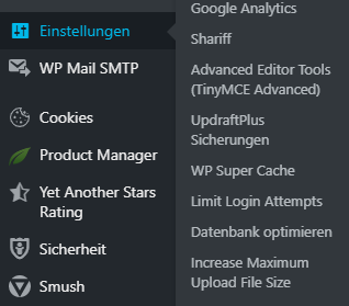 menü increase maximum upload file size