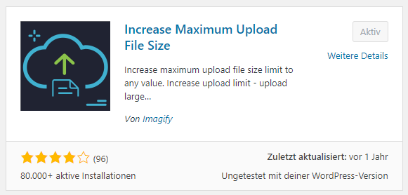 plugin increase maximum upload file size