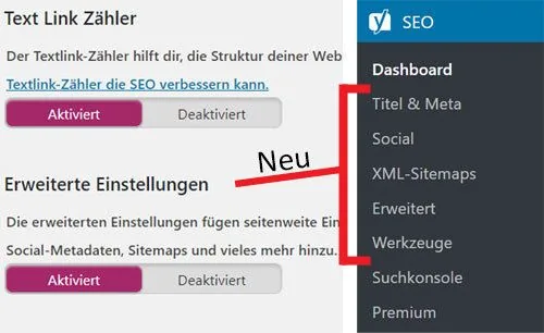 WordPress SEO Erweiterte einstellungen bild