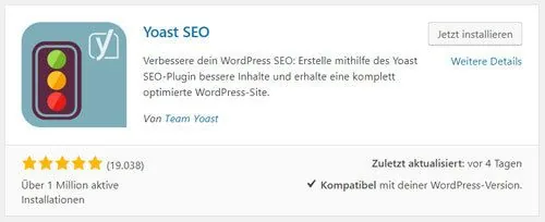 Yoast SEO Plugin installieren