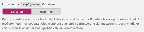 replytocom Variablen entfernen in yoast