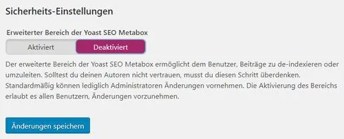 seo sicherheits einstellungen