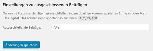 sitemap beitrag ausschließen