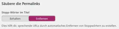 yoast permalinks säubern stopp woerter