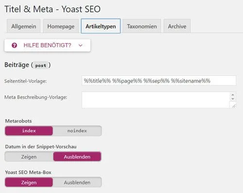 yoast seo einrichten