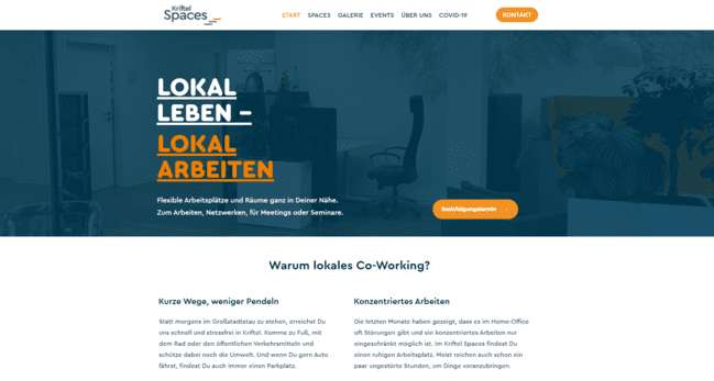 kriftel spaces website formel wordpress beispielseite